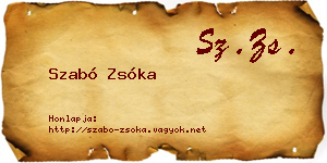 Szabó Zsóka névjegykártya