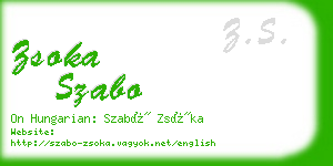 zsoka szabo business card